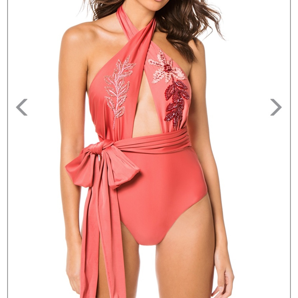 PATBO sequin swim one piece bathing suit SZ S